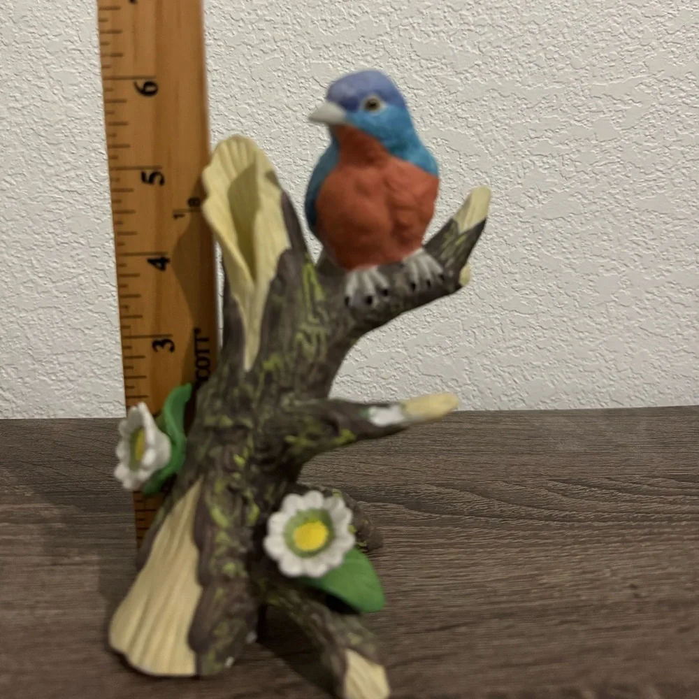 Vintage Colorful Porcelain Bird Figurine on Branch